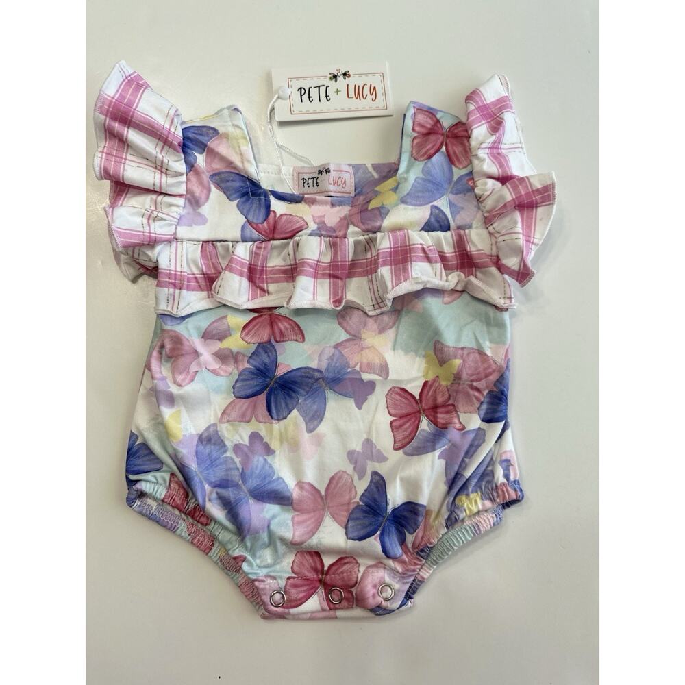 Pete & Lucy Free Like A Butterfly Baby Romper Size 3-6 Months NEW NWT